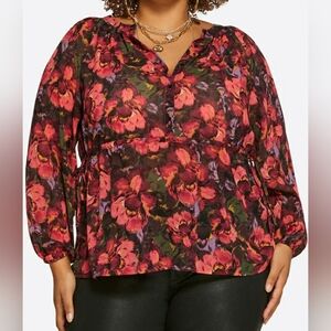 Jessica Simpson Marjorie Top in Posy Symphony Plus Size